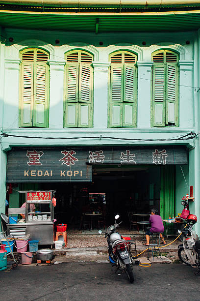 Traditional kopitiam, Penang, Malaysia stock photo