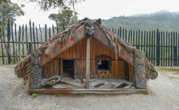 Traditional Maori house stock photo