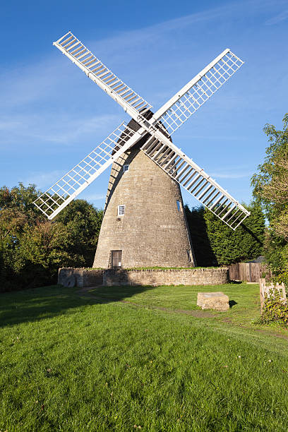Traditional old stone windmill stock photo
