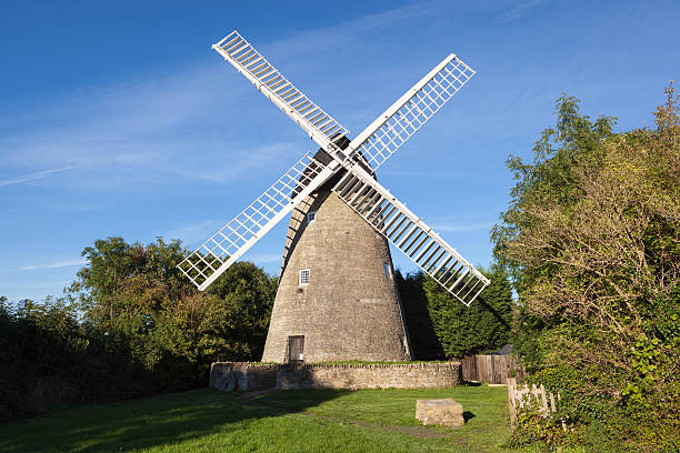Traditional old stone windmill stock photo