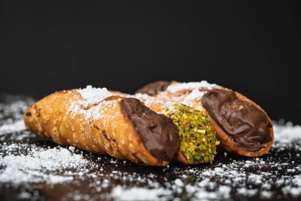 traditional Sicilian cannoli italy food cannoli dessert traditional Sicilian cannoli italy food cannoli dessert cannoli stock pictures, royalty-free photos & images