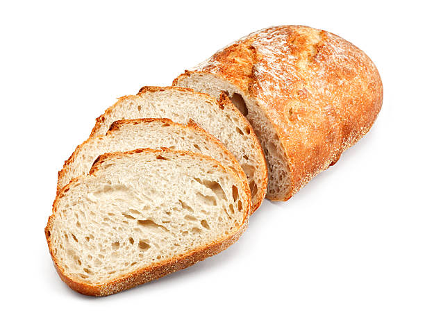 traditional unsliced bread loaf stock photo