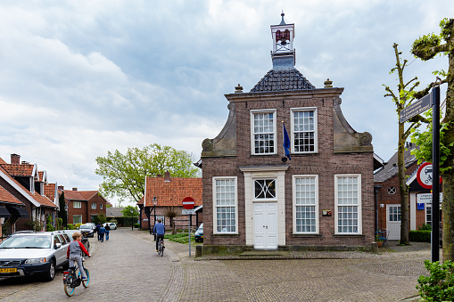 Ootmarsum, The Netherlands - May 13, 2021: Sightseeing in touristic traditional villlage Ootmarsum in Twente, Overijssel in The Netherlands