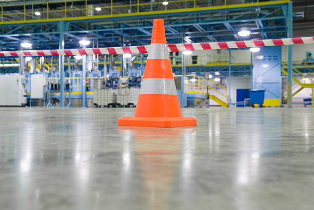 A traffic cone as a sign of limitation stock photo