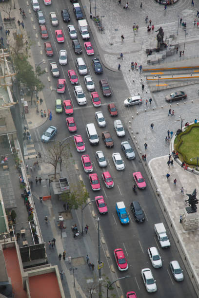 Traffic jam in Mexico City stock photo