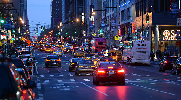 Traffic on New York, USA stock photo