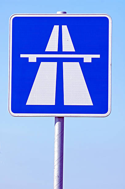 Traffic sign Germany Autobahn stock photo