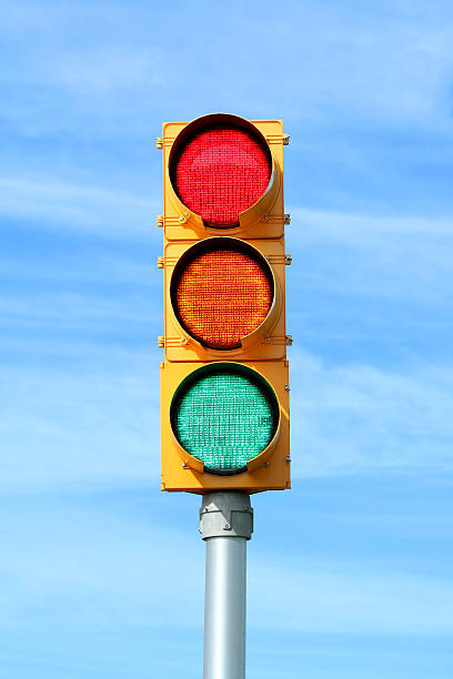 Traffic signal light stock photo