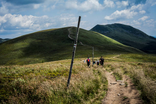 Trail in the Bieszczady Mountains The mountain trail in the Bieszczady Mountains. bieszczady mountains stock pictures, royalty-free photos & images