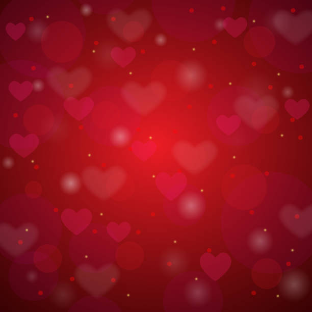 Transparent hearts red background stock photo