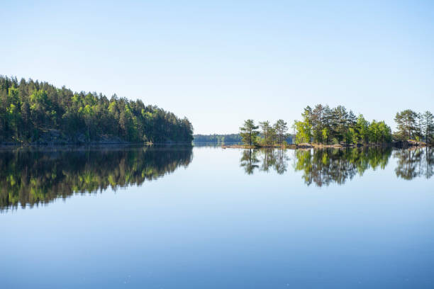 destinazione di viaggio in finlandia: regione di lakeland, savonlinna - finlandia laghi foto e immagini stock