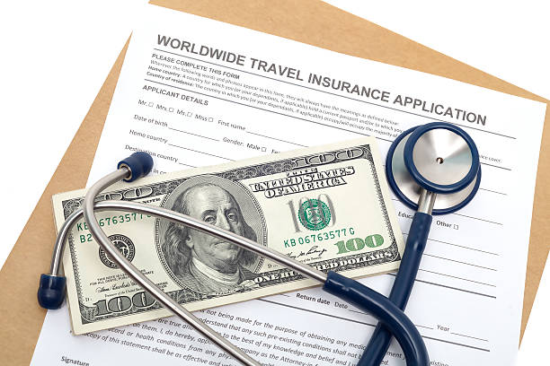 Travel medical insurance stock photo
