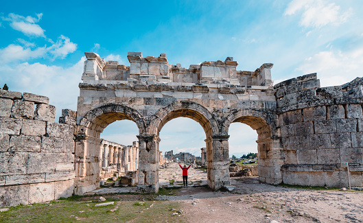 UNESCO, arch, Roman Empire, Travertine pools, Greek architecture