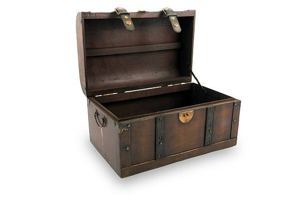 Treasure chest Picture of a treasure chest. With clipping path. jewelry treasure chest gold crate stock pictures, royalty-free photos & images