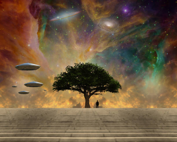 livets träd och rymdslöjd - tree of life bildbanksfoton och bilder