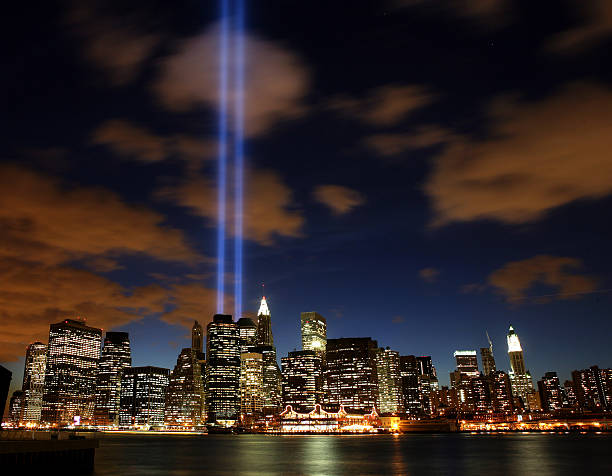 tribute lights  september 11 2001 attacks stock pictures, royalty-free photos & images