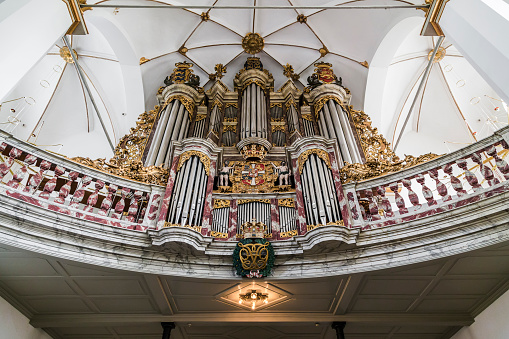 holy trinity church organ (Trinitatis Church) in Copenhagen. Denmark