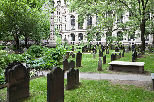 Trinity Church cemetery in New York city stock photo