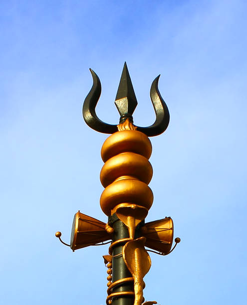 Trishul - Hindu God Shiva's weapon and symbol of Hinduism stock photo