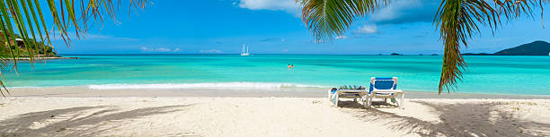 Tropical beach paradise stock photo