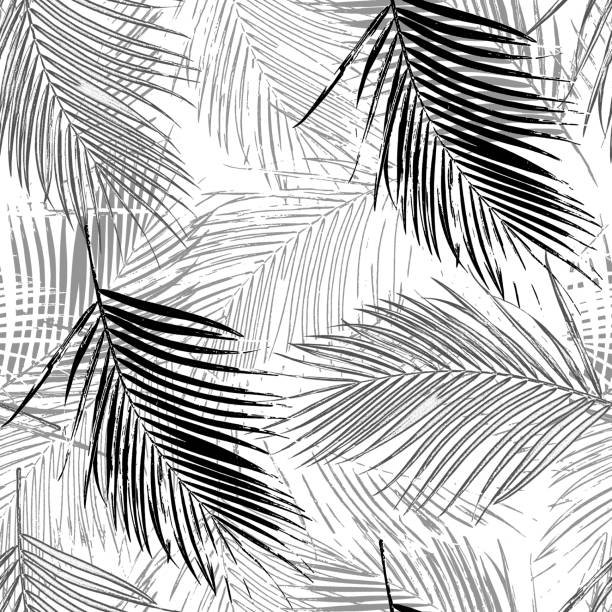 tropical palm repeat pattern - burt forest imagens e fotografias de stock