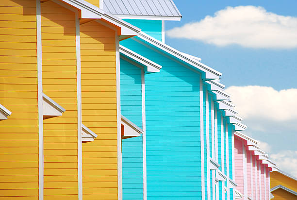 Tropical Townhomes stock photo