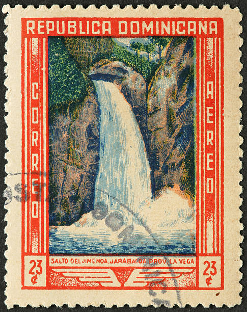 tropical waterfall stock photo