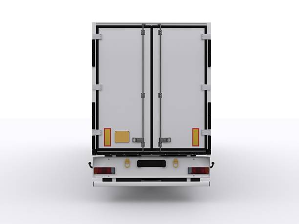 Truck Trailer isolated Truck Trailer on isolated background semi truck back stock pictures, royalty-free photos & images