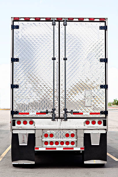 Trucking Industry Semi truck trailer semi truck back stock pictures, royalty-free photos & images