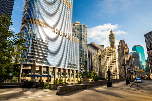 Trump International Hotel and Tower in Chicago stock photo
