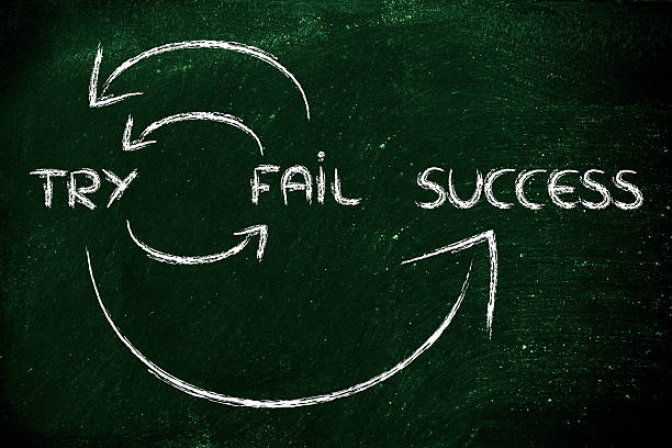 try, fail, repeat, success stock photo