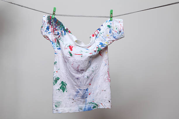 T-shirt with paint on a string XXXL stock photo