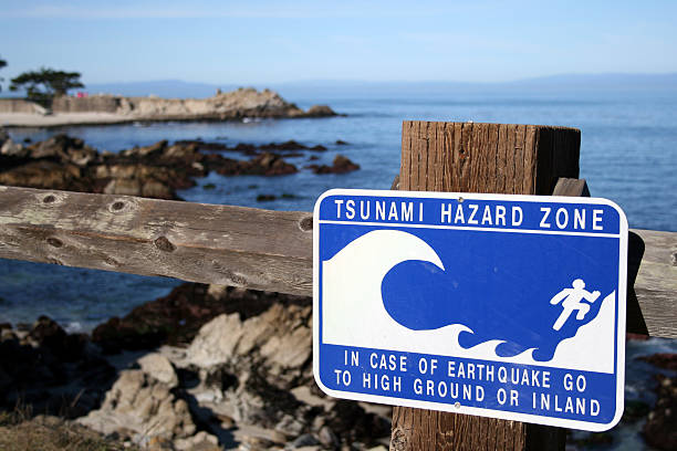 tsunamai hazard zone - tsunami 個照片及圖片檔