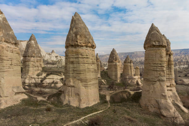 Tufa formations in Zemi Valley, Cappadoica stock photo