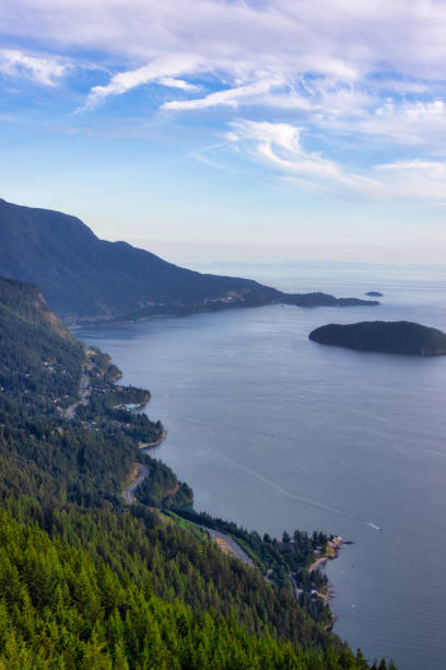Tunnel Bluffs Hike, in Howe Sound, North of Vancouver, British Columbia, Canada stock photo