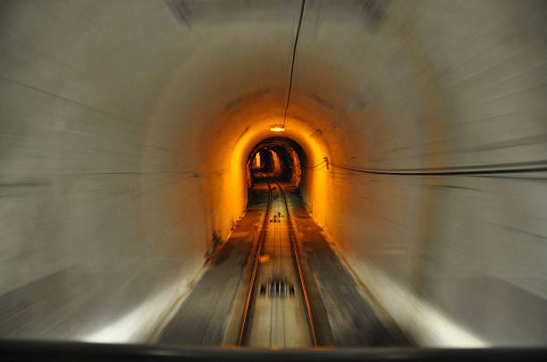 Tunnel Vision Taken on the Bergen funicular railway, going up this image gave the feeling of motion going down normalisaverage stock pictures, royalty-free photos & images