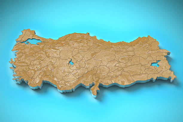 Turkey topography map stock photo