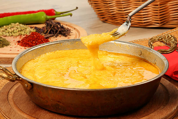 Turkish Traditional Fried Cheese stock photo