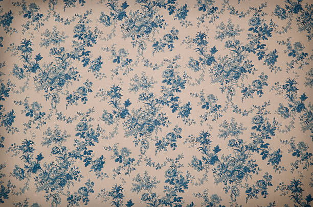turnsberry toile medium antique fabric - vintage pattern stockfoto's en -beelden