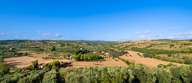Panoramic view on the Tuscan countryside in the province of Grosseto