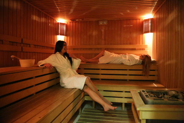 two beautiful young women in sauna two beautiful young women in sauna hot turkish women stock pictures, royalty-free photos & images