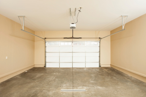 Two Car Garage Interior With Door Stock Photo Download 