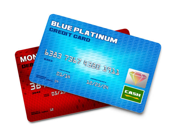 dos tarjetas de crédito - pile of credit cards fotografías e imágenes de stock