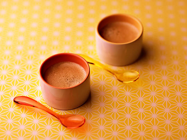 two cups of coffee stock photo