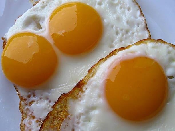 Two eggs close-up stock photo