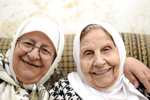 Two elderly woman - mother and daughter