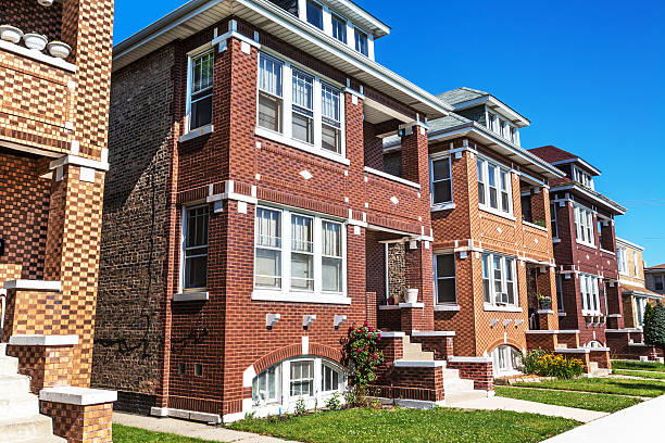 Two flats in Archer Heights, Chicago stock photo