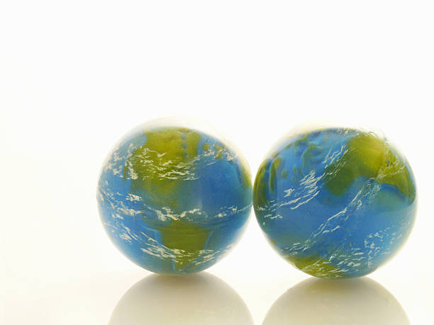 Two Globes stock photo