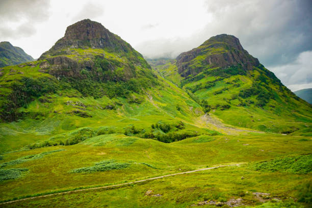 Two of the three sisters in the Scottish Highlands Glencoe stock photo
