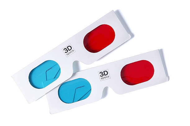 Two pairs of 3-D glasses, each with a red and blue lens 3-d glasses(with clipping path)Please see some similar pictures from my portfolio: 3 d glasses stock pictures, royalty-free photos & images